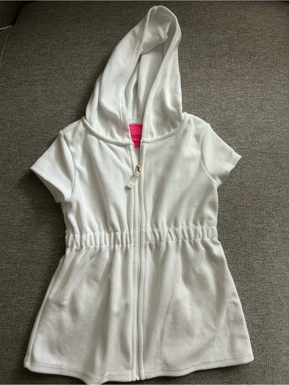 Lilly Pulitzer White Hooded Zip-Front Girls Dress